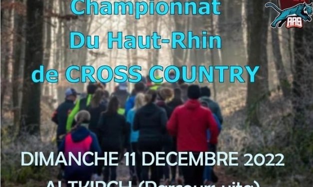 > DI 11 DÉCEMBRE : Championnat du Haut-Rhin de Cross Country