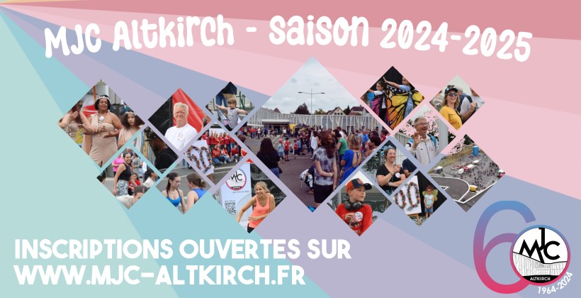 Inscriptions à la saison 2024 -2025 de la MJC