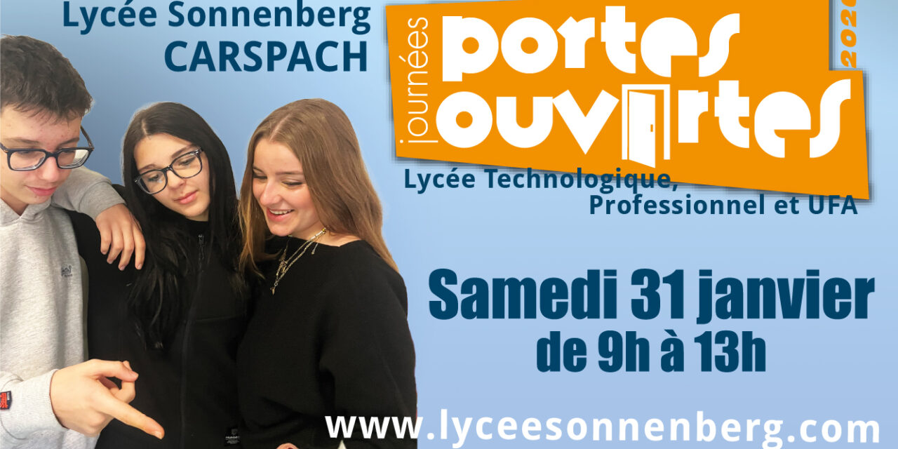 > SAM 31 JANVIER : Portes ouvertes Lycée Sonnenberg