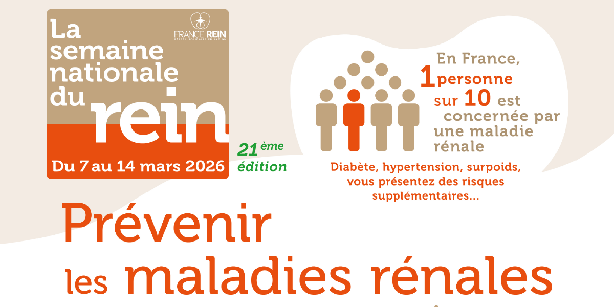 > JE 12 MARS : Dépistage gratuit des maladies rénales