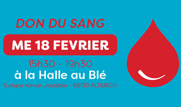 > ME 18 FÉVRIER : Don du Sang