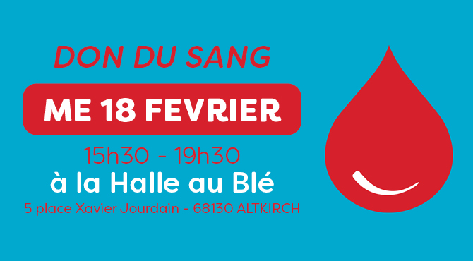 > ME 18 FÉVRIER : Don du Sang
