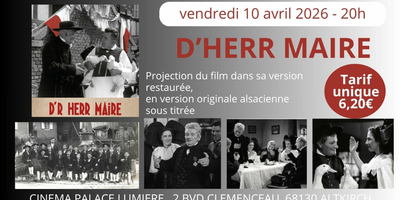 > VEN 10 AVRIL : D’Herr Maire de retour au cinéma en version restaurée