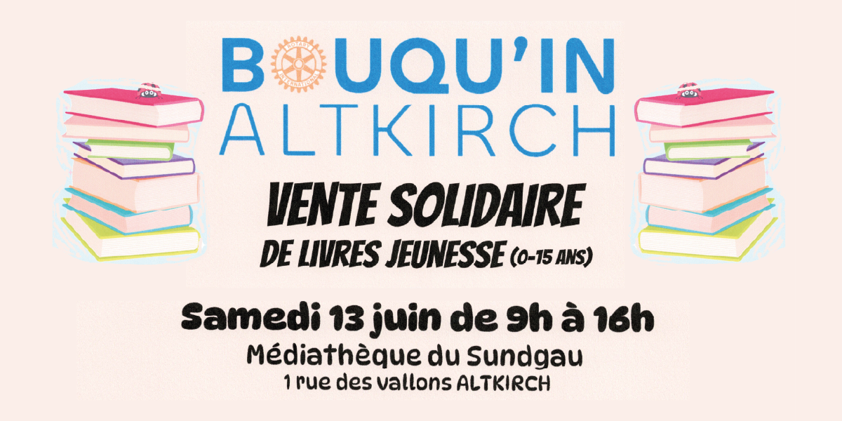 > SAM 13 JUIN : Vente solidaire de livre jeunesse